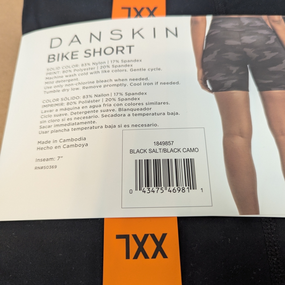 Danskin Black Athletic Bike Shorts - 2 Pack - Picture 4 of 4
